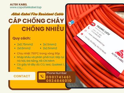 Cáp báo cháy 2x16AWG chống cháy chống nhiễu Altek kabel có kiểm định 3