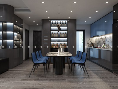 Tủ bếp Acrylic Tráng Gương Chữ I Cho Nhà Phố, Chung Cư 1