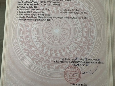 Bán 2 lô đất liền kề   tiềm năng sinh lời cao   hưng hà, thái bình 2