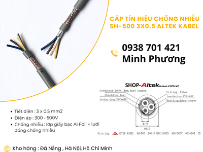 Cáp tín hiệu chống nhiễu SH-500 3x0.5 sẵn kho Đà Nẵng, Hà Nội, Hồ Chí Minh 1