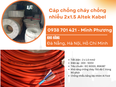 Cáp chống cháy chống nhiễu 2x1.5 Altek Kabel Bình Định, Phú Yên, Khánh Hòa 0