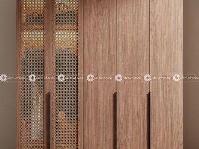 Tủ Quần Áo TAM079 Phối Mây Indochine Tinh Tế 0