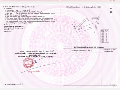 Bán lô đất vị trí tiềm năng ngay trung tâm mặt tiền nhựa láng dài cách ql55 50m .  diện tích 3