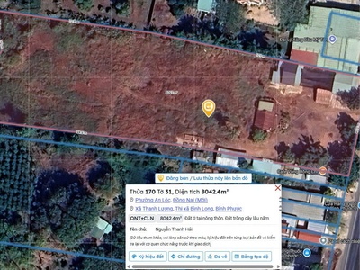 Cần bán đất mặt tiền quốc lộ 13- thanh lương bình long bình phước 2