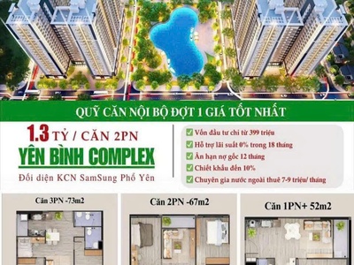Chung cư yên bình complex căn hộ sát samsung, giá mềm hiếm có tại thái nguyên 0