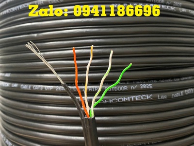 Phân phối Cáp mạng CAT6 ngoài trời UTP - có dây chịu lực gia cường - Outdoor ACT-6LANOD-305BK 7