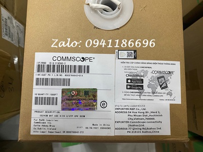 Phân phối Cáp mạng Cat6 UTP COMMSCOPE PN 1427254-6, giá tốt cho dự án 5