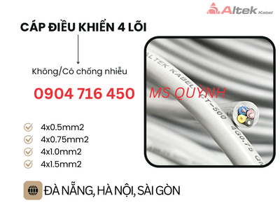 Cáp 4 core Altek Kabel 4x0.5, 4x-.75, 4x1.0,4x1.5 Đà Nẵng, Hà Nội 1