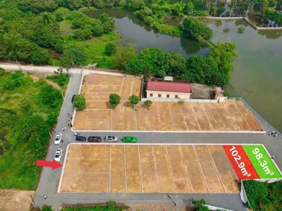 Bán nhanh lô góc view hồ đẹp, dt 100m2 full thổ cứ, ngay ql21, khu cnc hòa lạc, giá 3tỷ 0