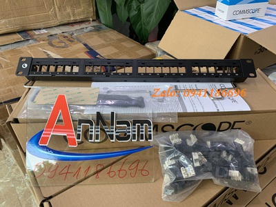 Thanh đấu nối patch panel 24 cổng cat6 UTP,1U mã 760237040   9-1375055-2 commscope 0