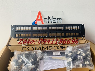 Thanh đấu nối patch panel 24 cổng cat6 UTP,1U mã 760237040   9-1375055-2 commscope 5