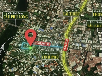 Bán Đất Hẻm 40 Vĩnh Phú   Liền Kề Cầu Phú Long, Trạm Thu Phí Lái Thiêu, SHR, Chính chủ bán 1