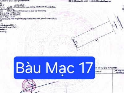 Bán đất đường 7,5m bàu mạc 17 - trục thông nguyễn an ninh 0