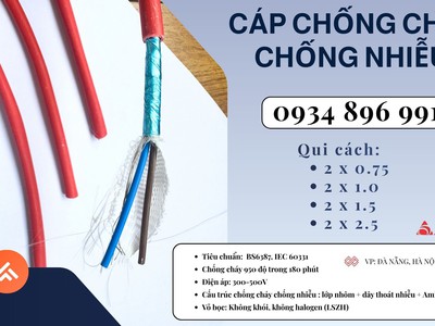 Dây Điện Chống Cháy Chống Nhiễu 2x1.5 Mm2, Bs6387, Iec 60331 Khánh Hòa, Gia Lai, Bình Định. 0
