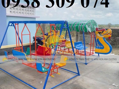 Xích đu sắt mầm non, xích đu trẻ em ngoài trời giá rẻ 3