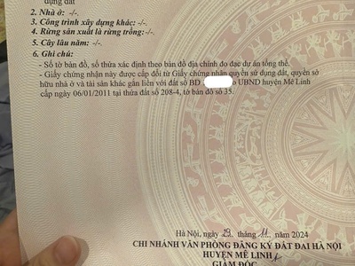 Bán đất lô góc 2 mặt tiền - sát kcn quang minh - 50m2 full thổ cư - ô tô đỗ cửa 1