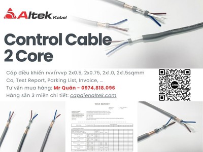 Altek Kabel: Cáp tín hiệu 2 lõi 0.75 bọc kim chống nhiễu 5
