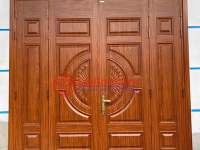 Cửa Thép Vân Gỗ 4 Cánh   Rộng Nhà Sang Ngay Từ Cửa 1