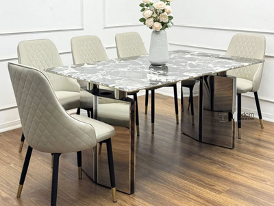 Bàn ăn mặt đá vi tinh thể 1m8 TN Luxury 5B-180E tại HCM 0