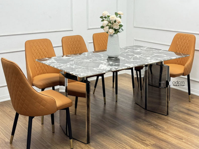 Bàn ăn mặt đá vi tinh thể 1m8 TN Luxury 5B-180E tại HCM 1