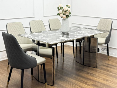 Bàn ăn mặt đá vi tinh thể 1m8 TN Luxury 5B-180E tại HCM 3