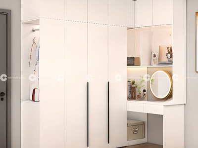 Tủ Quần Áo TAM077 Kết Hợp Bàn Trang Điểm Thông Minh 0