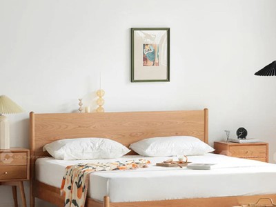 Giường Ngủ Gỗ Tự Nhiên Thiết Kế Chân Cao Hiện Đại 1