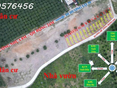 Mở bán 15 lô nền thổ cư tại xã suối tiên khánh hoà 1