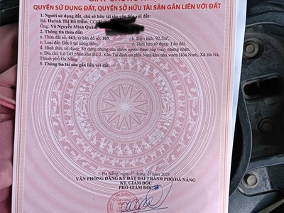 Chính chủ cần bán lô đất tại khu tái định cư phía nam khu nhà vườn hòa ninh, xã bà na, tp. đà nẵng. 1