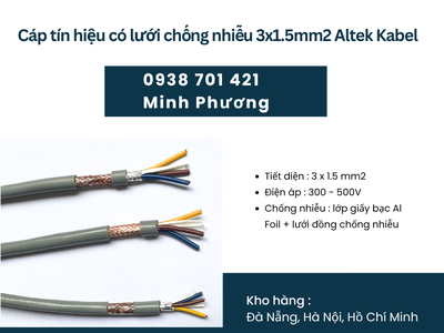 Cáp tín hiệu có lưới chống nhiễu 3x1.5mm2 chính hãng Altek Kabel hỗ trợ giao toàn quốc 2