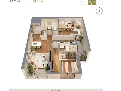 Bán căn hộ chung cư 76.3m2 mặt đường ngọc hồi, thiết kế thông thoáng mát 4