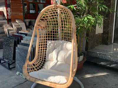 Ghế xích đu mây caro 2