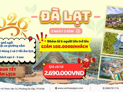 Tour Tết Âm 2026 - Đà Lạt 3N3Đ - SGC Tourist 0