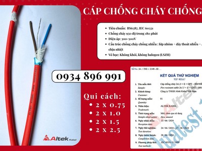 Dây Điện Chống Cháy Chống Nhiễu 2x1.0 Mm2 Sẵn Hà Nội, Hưng Yên, Bắc Ninh 2