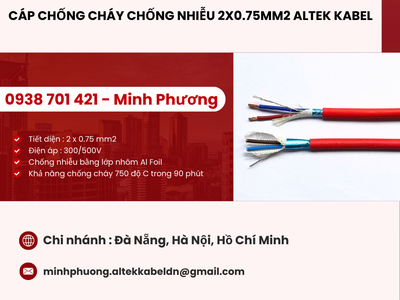 Dây cáp điện chống cháy chống nhiễu 2 lõi 0.75mm2 Đà Nẵng, Hà Nội, Hồ Chí Minh 2