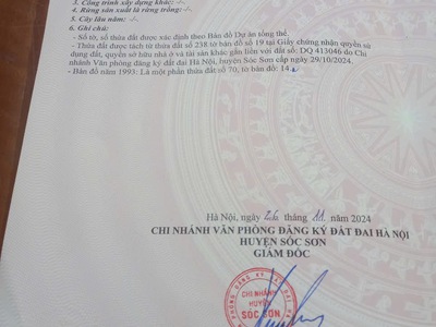 Chính chủ cần bán đất đẹp giá tốt tại sóc sơn 3