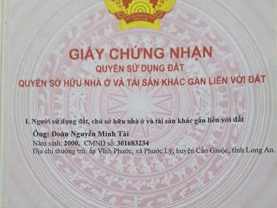 Bán 223m2 đất thổ cư 2 mặt tiền Phước Lý, Cần Giuộc, Long An, Giáp Bình Chánh, 3.9tỷTL 1