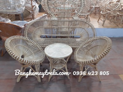 Bàn ghế mây sen 6