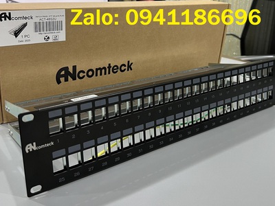 Chuyên phân phối Thanh đấu nối mạng 1U 24 port CAT6 UTP hãng Ancomteck mã ACT-24S1U, ACT-6U-88 4