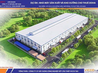 Cho thuê kho xưởng chứa hàng, sản xuất DT 10.000m2 kho tiêu chuẩn tại KCN Đồng Văn, Hà Nam 1