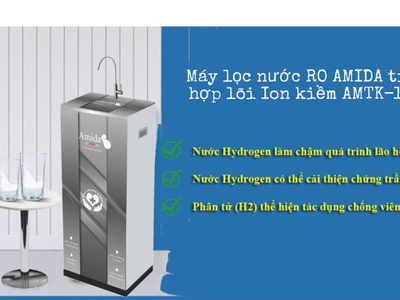 Máy lọc nước RO cao cấp Amida tích hợp lõi ion Kiềm AMTK-10S 0