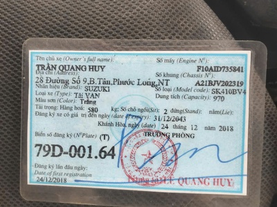 Cần bán xe van Suzuki đời 2018 xe nhà sử dụng kỹ 1