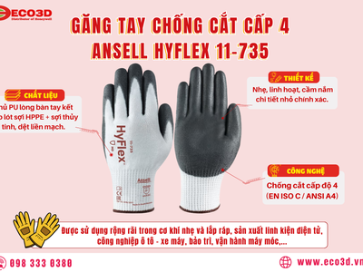  Găng tay chống cắt cấp 4 ANSELL HYFLEX 11-735 0