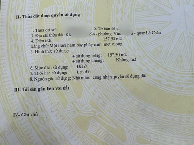 Bán đất tuyến 2 võ nguyên giáp - 157m - mặt tiền 10m - đường 7m - gần thpt lê chân 2