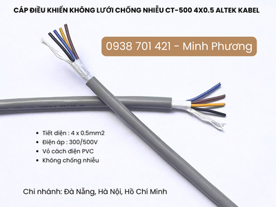 Cáp điều khiển không lưới chống nhiễu CT-500 4x0.5 Huế, Quảng Nam, Khánh Hòa 2