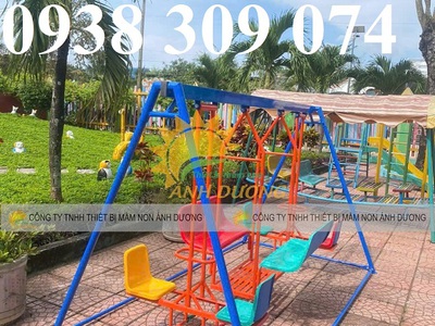 Xích đu thuyền rồng mầm non, xích đu 3 dạng 8 chỗ ngồi 2