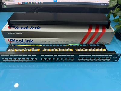 Patch Panel CAT6A 24 Port, PicoLink PL-S1U24-C6A hàng chính hãng tốt cho dự án cocq vat. 6