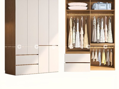 Tủ Quần Áo TAM073 Cánh Mở Hiện Đại Tiện Dụng 0