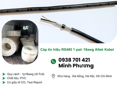 Cáp tín hiệu RS485 1 pair 18awg Altek Kabel Khánh Hòa, Ninh Thuận, Bình Thuận 0