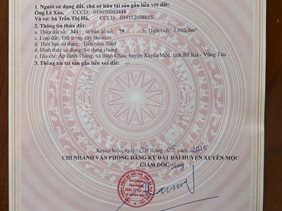 1000m bình châu 390tr . giá công chứng luôn nhe 3